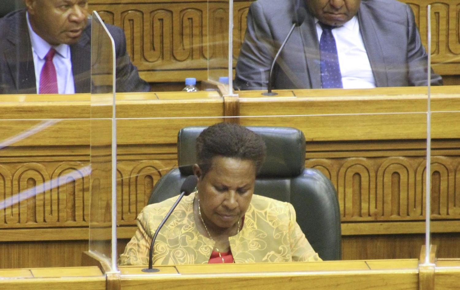 Papua New Guinea’s newly-elected member of parliament Rufina Peter, one of only two female candidates to have secured a seat in parliament since 2017, Port Moresby, 9 August 2022 (Andrew Kutan/AFP via Getty Images)